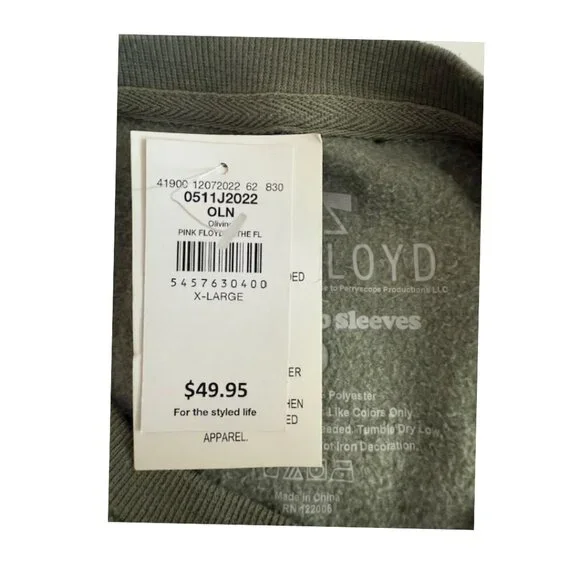 Pink Floyd In The Flesh Tour Graphic Sweatshirt XL Green Vintage Style - Picture 9 of 9